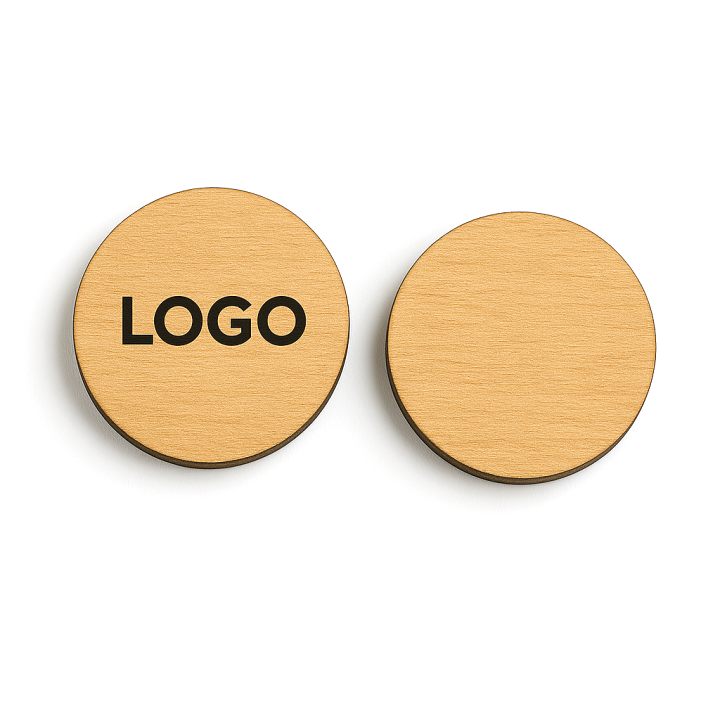 Single-Colour Printed Wooden Token (Single-Sided)