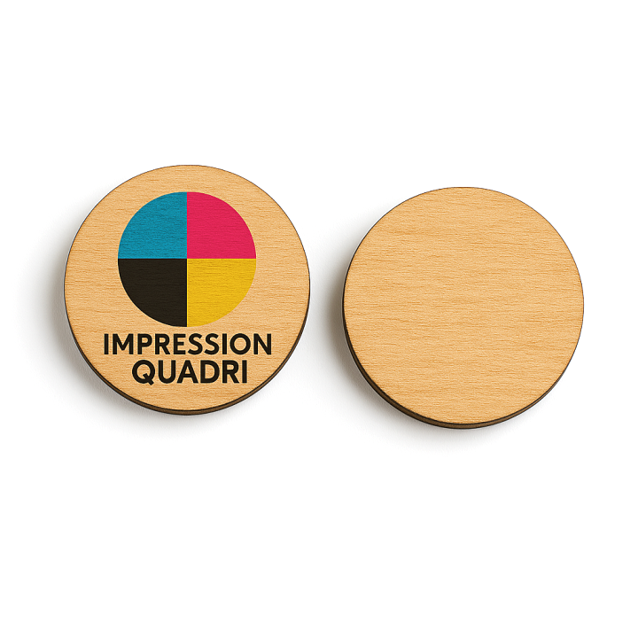 Full-Colour Printed Wooden Token (Single-Sided)