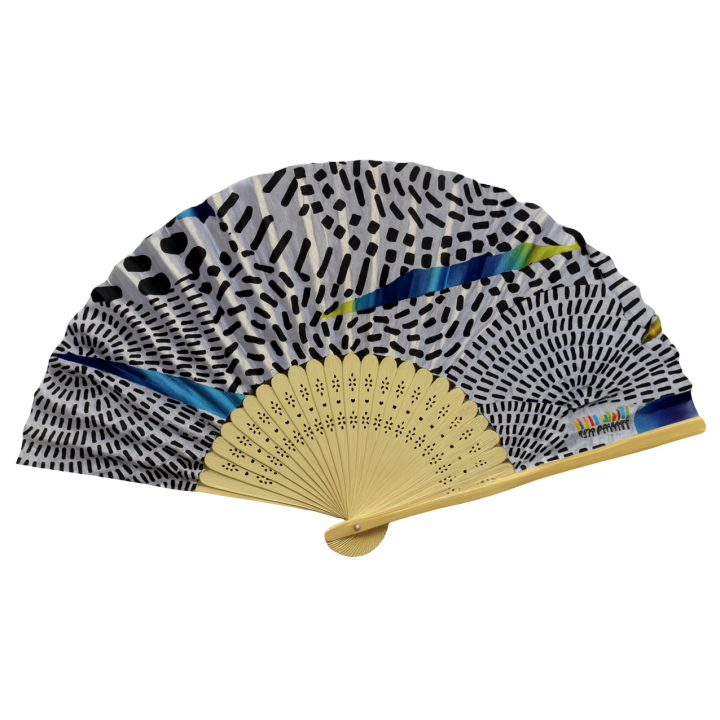 Personalised Double-Sided Paper Hand Fan – Bamboo Handle