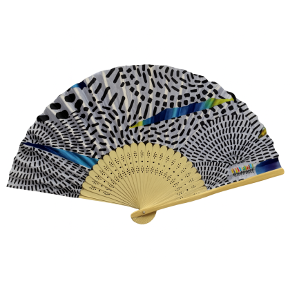 Personalised Double-Sided Paper Hand Fan – Bamboo Handle