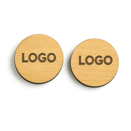Wooden Tokens with Double-Sided Laser Engraving