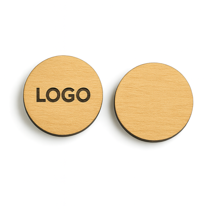Wooden Tokens with Single-Sided Laser Engraving
