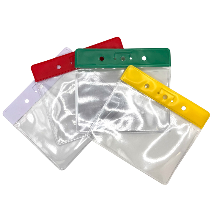 Flexible PVC Badge Holder with Coloured Reinforcement – 86 × 54 mm