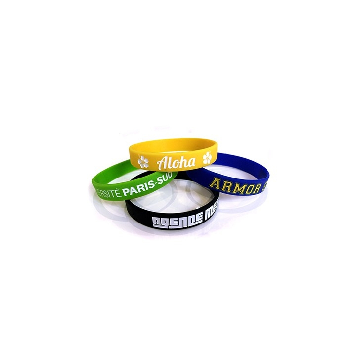 silicone bracelet with engraving and filling