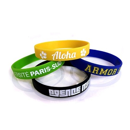 silicone bracelet with engraving and filling