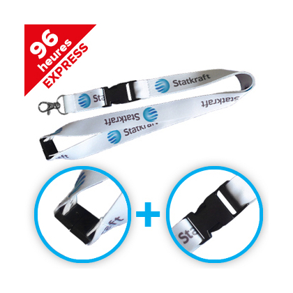 Express Full Colour Print Lanyards + safety breakaway and Plastic Buckle